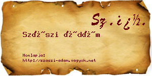 Szászi Ádám névjegykártya