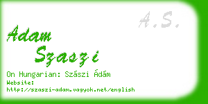 adam szaszi business card